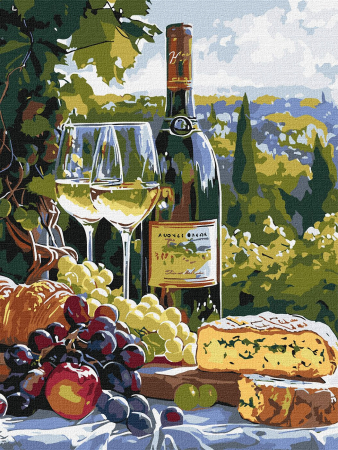 Dimensiuni medii si mici - Set pictura pe numere, cu sasiu, Chardonnay, 30x40 cm