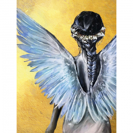 Dimensiuni medii si mici - Set pictura pe numere, cu sasiu, Ingerul pazitor, 30x40 cm