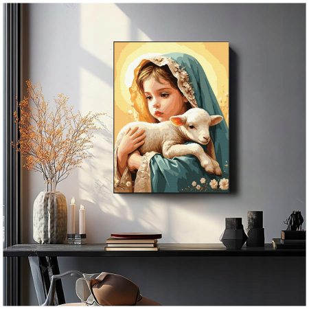 Set pictura pe numere, cu sasiu, Inocenta 40x50 cm [2]