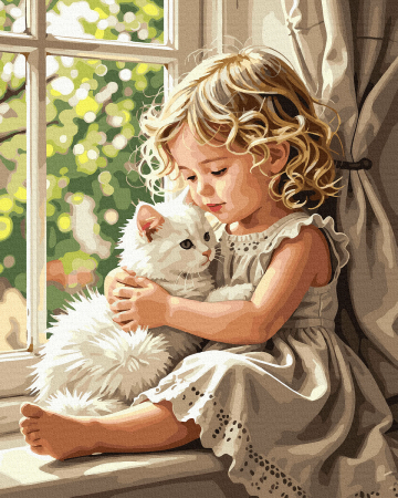 Picturi pe numere - Set pictura pe numere, cu sasiu, Iubire pura, 40x50 cm