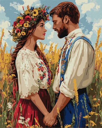 Set pictura pe numere, cu sasiu, Inseparabili, 40x50 cm [0]