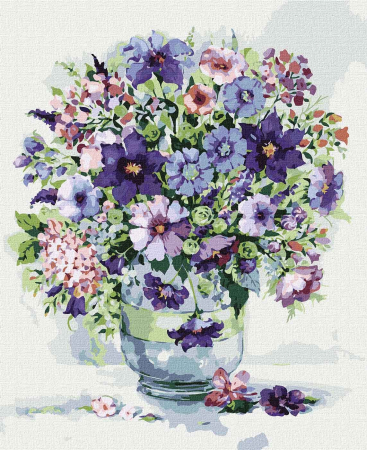 Set pictura pe numere, cu sasiu, Inspiratie violet, 40x50 cm [0]