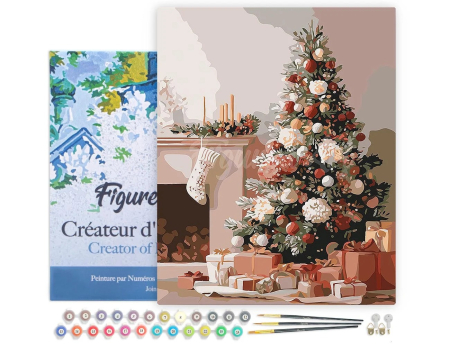 Set pictura pe numere, cu sasiu, Interior elegant de Craciun, 40x50 cm [1]