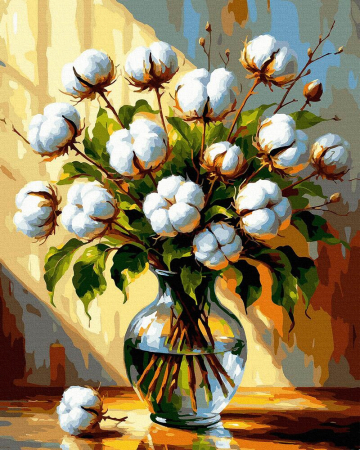 Picturi pe numere - Set pictura pe numere, cu sasiu, Vis de bumbac, 40x50 cm