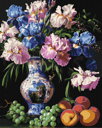 CHILIPIR % - Set pictura pe numere, cu sasiu, Irisi regali 2, 40x50 cm