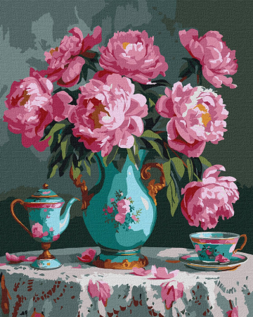 Dimensiune clasica 40x50cm - Set pictura pe numere, cu sasiu, Culori delicate, 40x50 cm