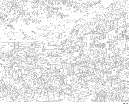 Set pictura pe numere, cu sasiu, La mare, 40x50 cm [3]