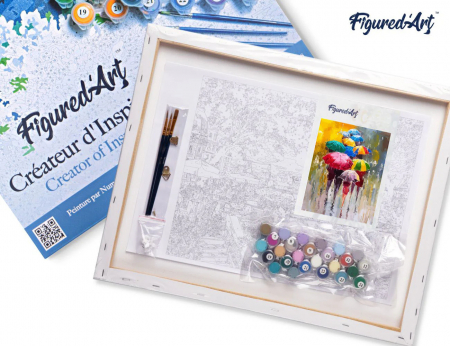 Set pictura pe numere, cu sasiu, Parada de umbrele, 40x50 cm [3]