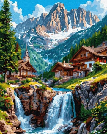 Picturi pe numere - Set pictura pe numere, cu sasiu, Cer in cadere, 40x50 cm