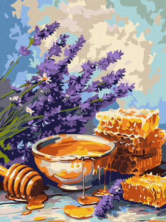 Picturi pe numere dimensiuni mici și medii – ușor de realizat, perfecte pentru orice spațiu - Set pictura pe numere, cu sasiu, Lavanda si miere, 30x40 cm