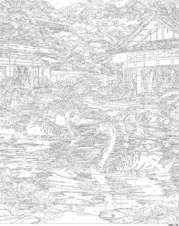 Set pictura pe numere, cu sasiu, Lebede negre, 40x50 cm [3]