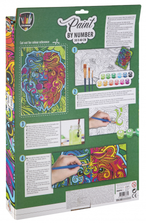 Set pictura pe numere, cu sasiu, Leu, 30x40 cm [3]