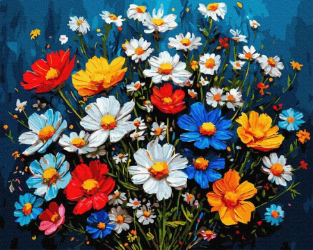 Picturi pe numere - Set pictura pe numere, cu sasiu, Inflorirea intunericului, 40x50 cm