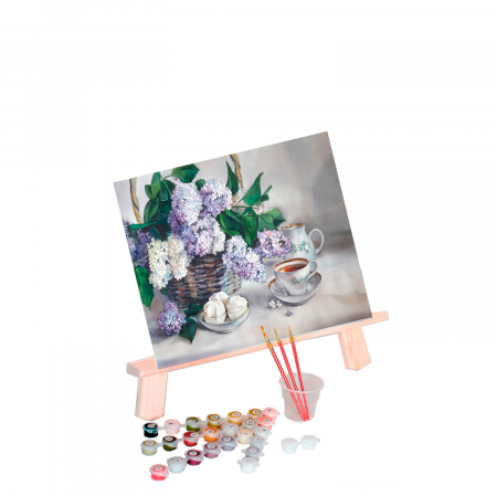 Set pictura pe numere, cu sasiu, Liliac [1]