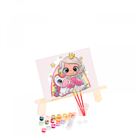 Pictura pe numere, cu sasiu, Little princess, 20x30 cm [1]