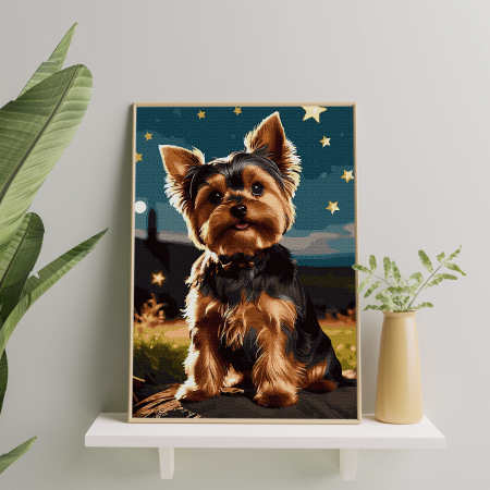Set pictura pe numere, cu sasiu, Yorkshire Terrier, 40x50 cm [2]
