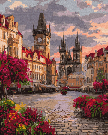 Picturi pe numere - Set pictura pe numere, cu sasiu, Splendida Praga, 40x50 cm