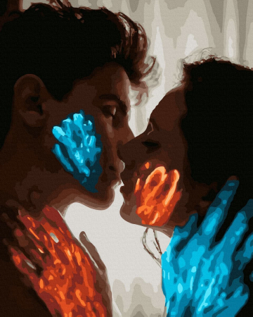 Picturi pe numere - Set pictura pe numere, cu sasiu, Atingerea ta, 40x50 cm