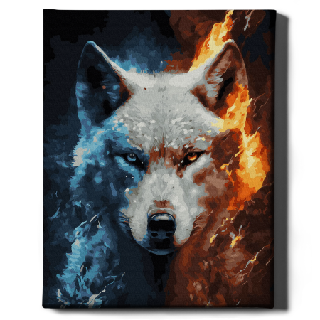 Set pictura pe numere, cu sasiu, Lupul elementelor, 40x50 cm [1]