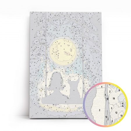 Set pictura pe numere, cu sasiu, Vise sub clar de luna, 20x30 cm [3]