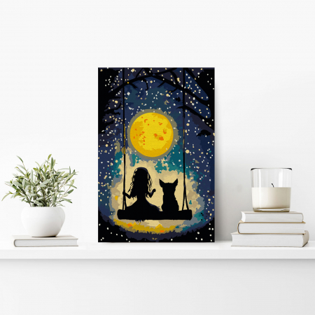 Set pictura pe numere, cu sasiu, Vise sub clar de luna, 20x30 cm [4]
