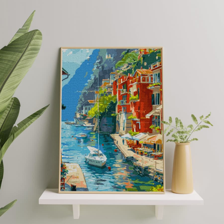 Set pictura pe numere, cu sasiu, Vacanta in Italia, 40x50 cm [3]