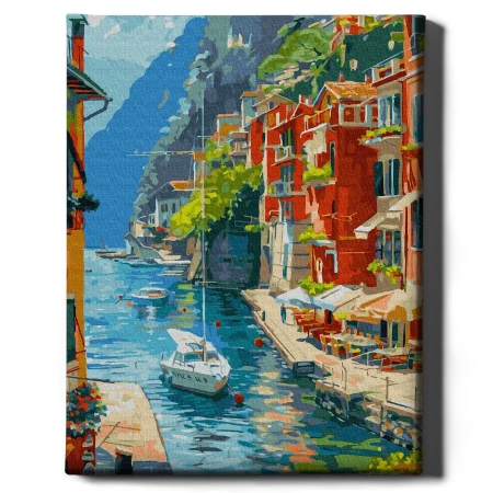 Set pictura pe numere, cu sasiu, Vacanta in Italia, 40x50 cm [1]