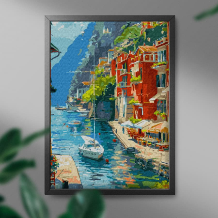 Set pictura pe numere, cu sasiu, Vacanta in Italia, 40x50 cm [2]
