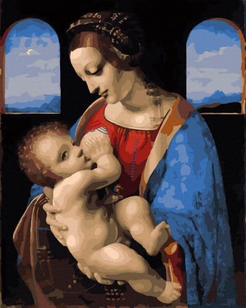 Set pictura pe numere, cu sasiu, Madonna Litta - da Vinci, 40x50 cm [0]