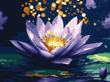 Picturi pe numere dimensiuni mici și medii – ușor de realizat, perfecte pentru orice spațiu - Set pictura pe numere, cu sasiu, Magia Nufarului 30x40 cm