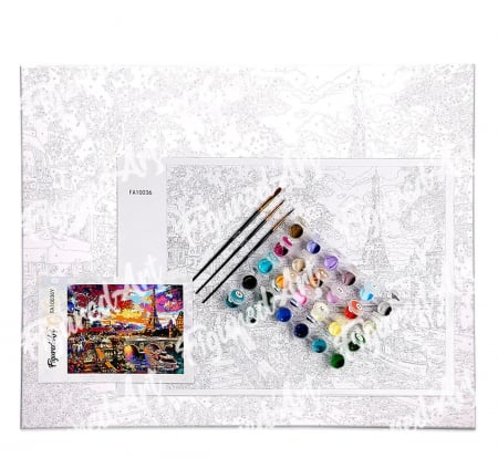 Set pictura pe numere, cu sasiu, Gradina japoneza toamna, 40x50 cm [5]