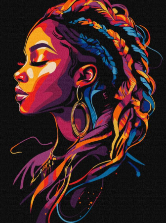 Picturi pe numere - Set pictura pe numere, cu sasiu, Codite colorate- extra culori metalizate, 30x40 cm