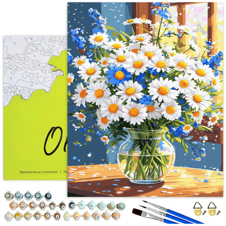 Set pictura pe numere, cu sasiu, Margarete, 40x50 cm [2]