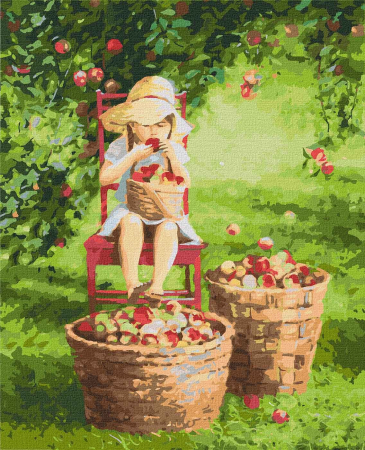 Dimensiune clasica 40x50cm - Set pictura pe numere, cu sasiu, Mere - Ira Volkova, 40x50 cm