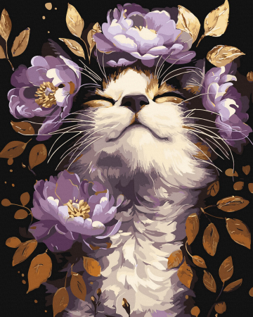 Set pictura pe numere cu sasiu, Rasfat - canvas negru, 40x50 cm [0]