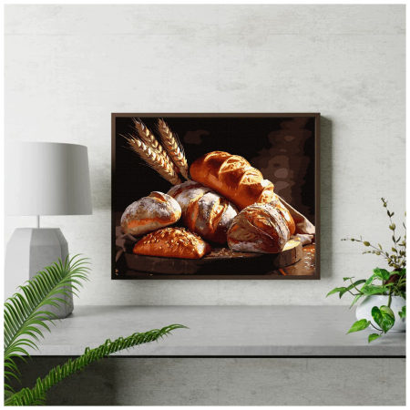 Set pictura pe numere, cu sasiu, Miros de paine, 40x50 cm [3]