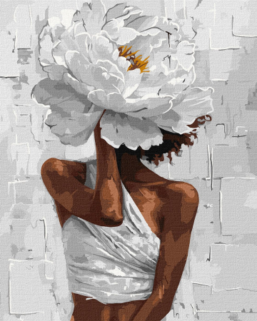 Set pictura pe numere, cu sasiu, Imagine florala- culori metalizate, 40x50 cm