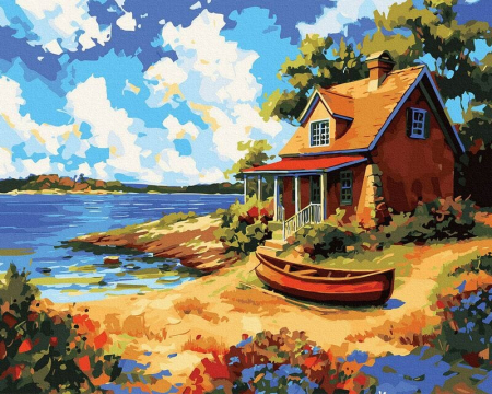 Set pictura pe numere, cu sasiu, O zi perfecta, 40x50 cm