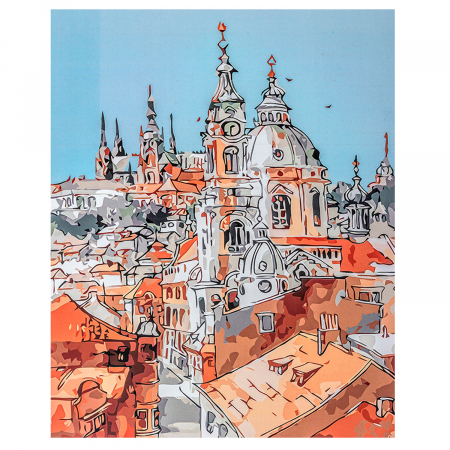 Pictura pe numere, cu sasiu, Turnurile Vechiului Oras, 40x50 cm [0]