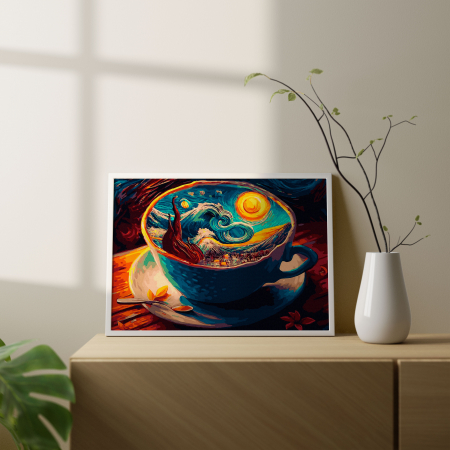 Set pictura pe numere, cu sasiu, Gustul noptii instelate, 40x50 cm [3]