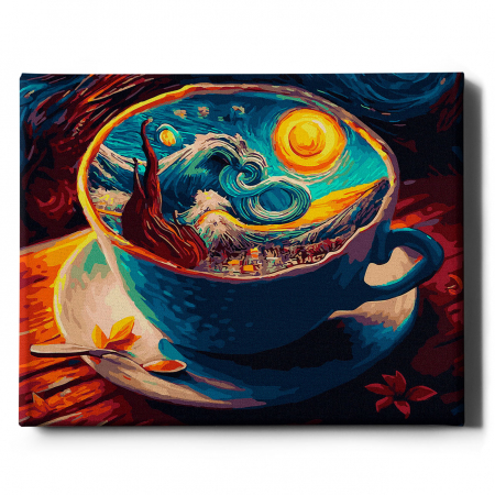 Set pictura pe numere, cu sasiu, Gustul noptii instelate, 40x50 cm [1]