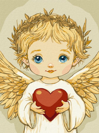 Picturi pe numere - Set pictura pe numere, cu sasiu, Inima unui inger, 30x40 cm