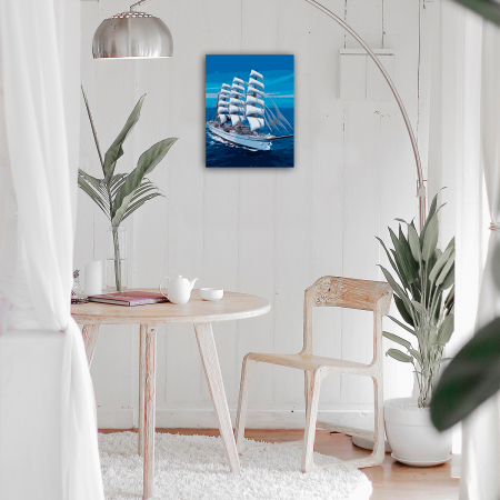 Set pictura pe numere, cu sasiu, Corabie alba [3]