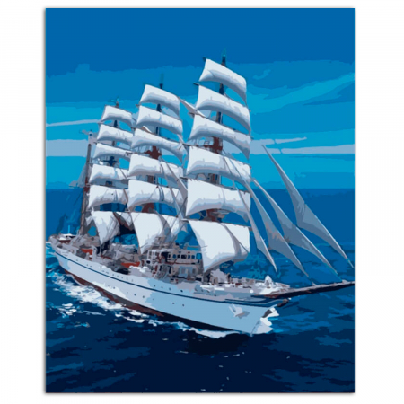 Set pictura pe numere, cu sasiu, Corabie alba [0]