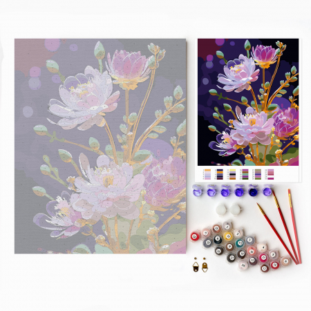 Set pictura pe numere, cu sasiu, Trezire, 40x50 cm [3]