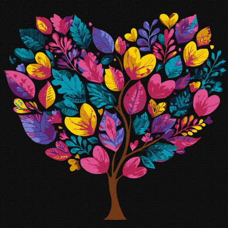 Picturi pe numere - Set pictura pe numere, cu sasiu, Copacul vietii, 30x30 cm