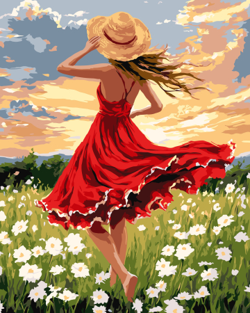 Picturi pe numere 40x50 cm – modele variate pentru toate gusturile - Set pictura pe numere, cu sasiu, Dans pe camp, 40x50 cm