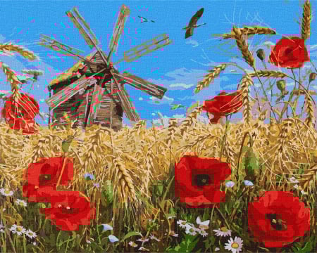 Dimensiune clasica 40x50cm - Set pictura pe numere, cu sasiu, Noua recolta, 40x50 cm