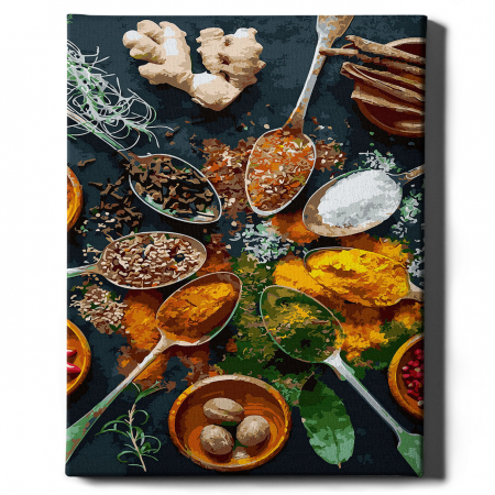 Set pictura pe numere, cu sasiu, Condimente, 40x50 cm [1]