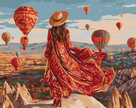 Picturi pe numere - Set pictura pe numere, cu sasiu, O zi la inaltime, 40x50 cm